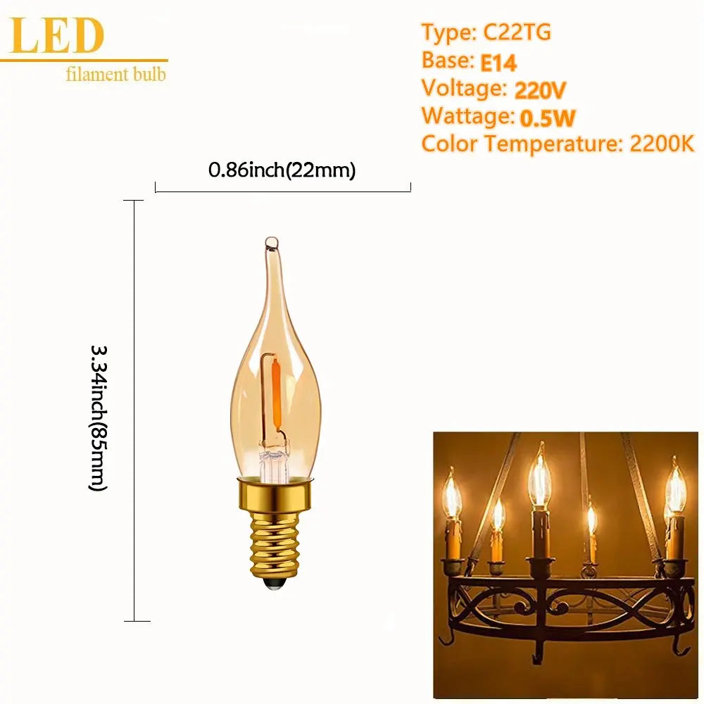 Retro LED Spiral Filament Light Bulb ChandeliersLife®