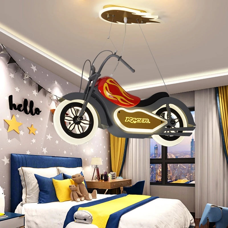 Ryder Resin Motorcycle LED Kids Room Chandelier – alternate product view 2