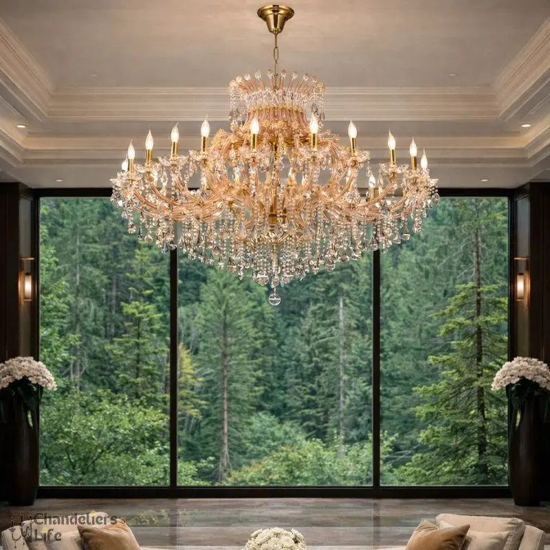 Luxurious Amber Crystal Chandelier ChandeliersLife®