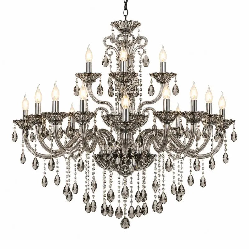 Modern Candle Large Crystal Chandelier