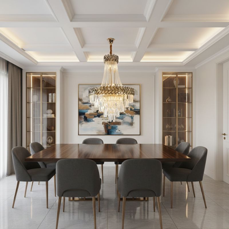 2025 Luxury Duplex Villa Crystal Chandelier