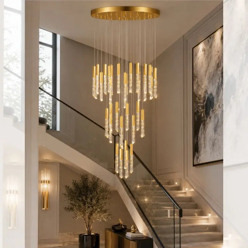 Modern Loft LED Chandelier - Gold