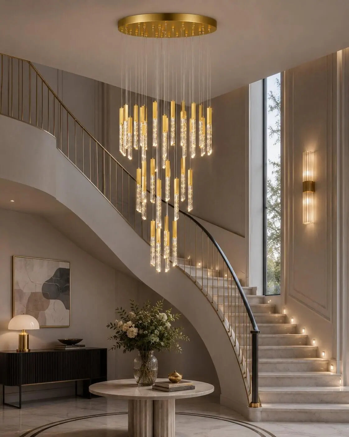 Modern Loft LED Chandelier - Gold