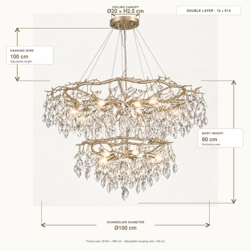 Modern Luxury Gold Crystal Art Decor Chandelier — close-up design detail 2