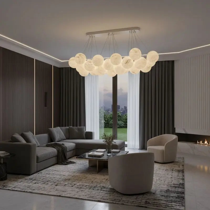 Rectangular Chandelier Alabaster Ball Chandelier ChandeliersLife®