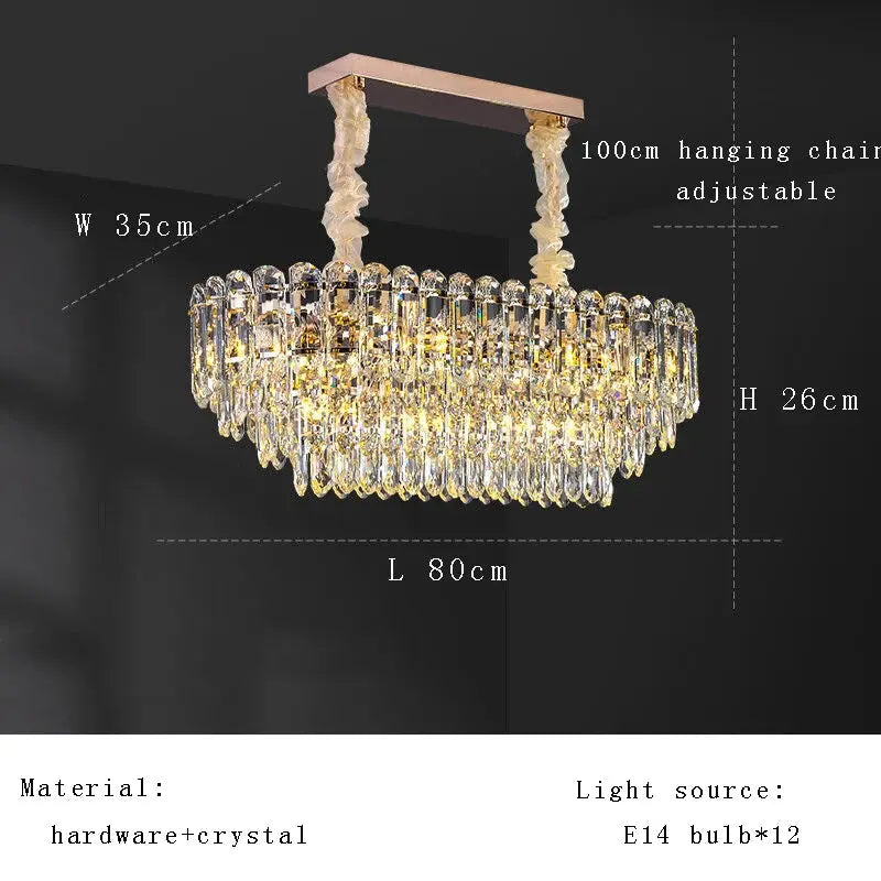 2025 Nordic Modern Elegant Crystal Oval Elegant Chandelier ChandeliersLife®