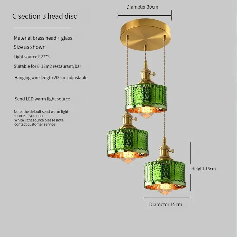 Scandinavian Green Glass Pendant Lights ChandeliersLife®