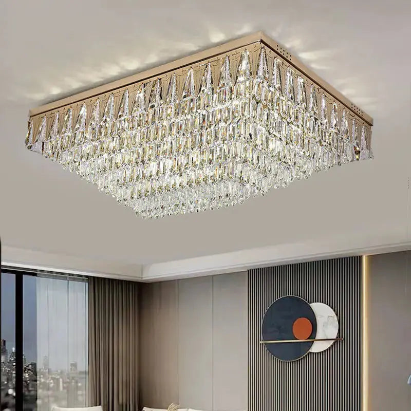 Rectangular Round Crystal Luxury Ceiling Lamp ChandeliersLife®