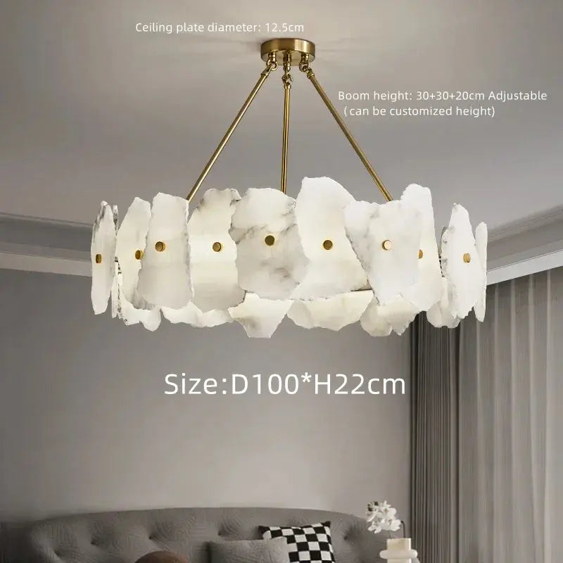 Round Ceiling Marble Chandelier
