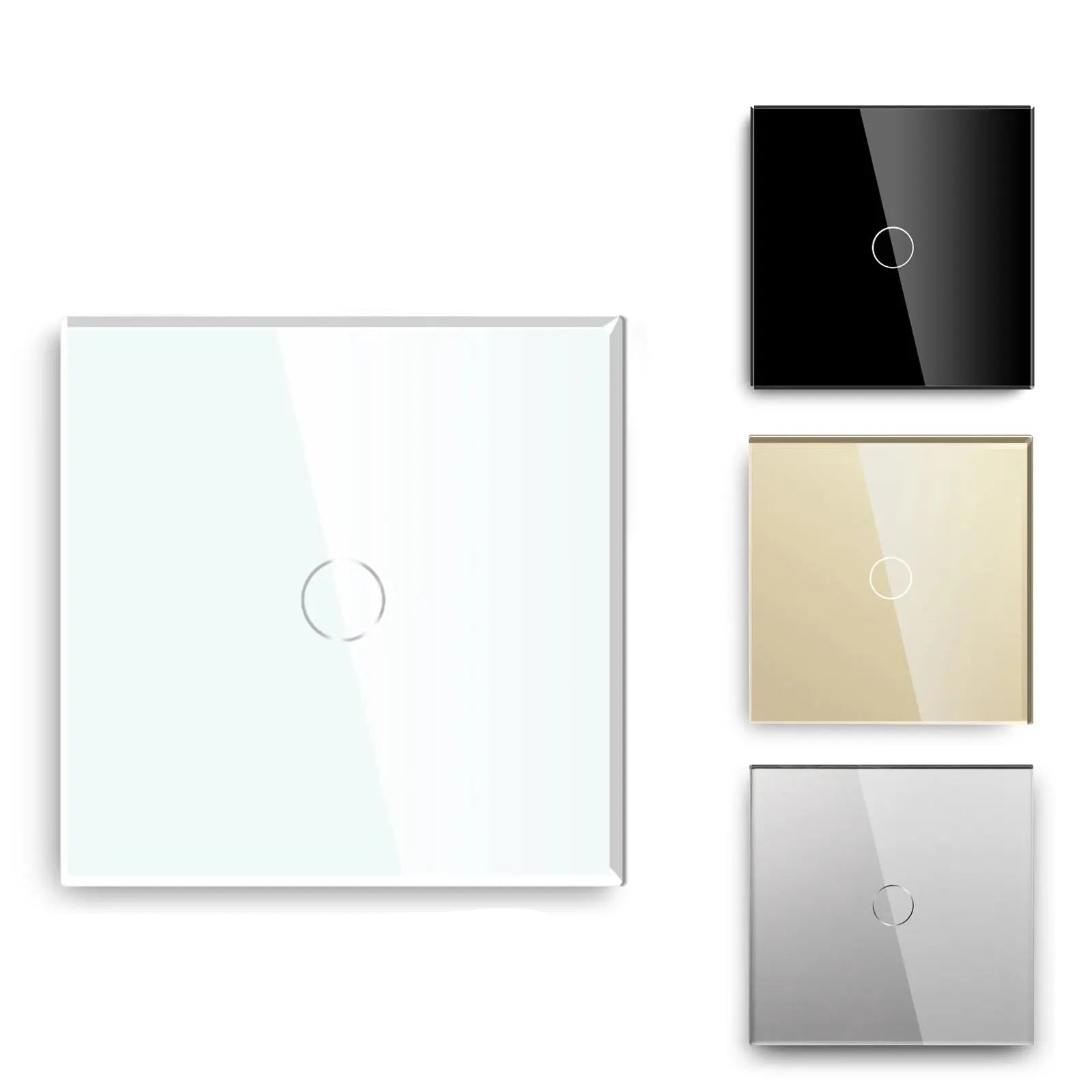 Set of smart light switches connectivity icons on a white background