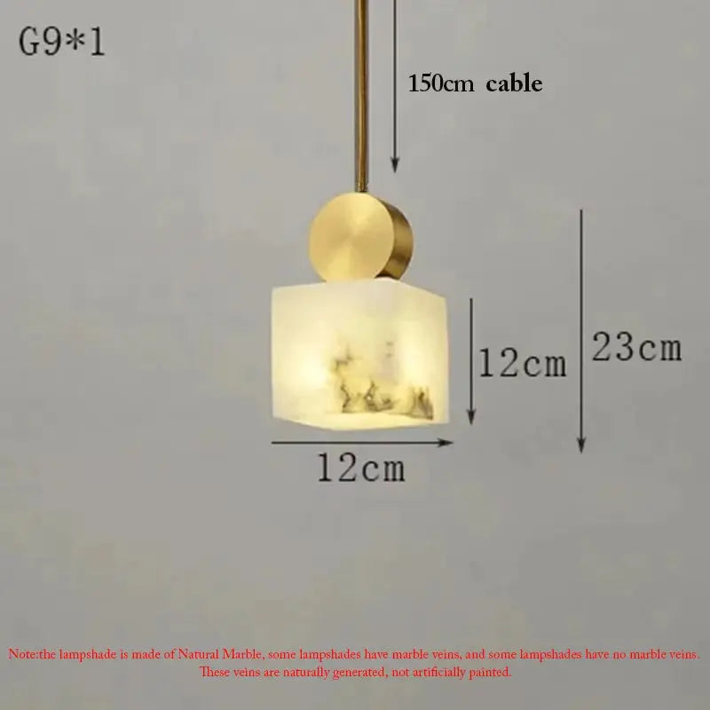 Nordic Marble Copper Hanging Lamp