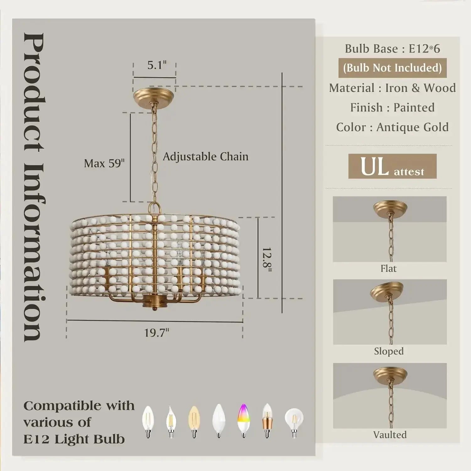 Boho Wood Farmhouse Chandelier ChandeliersLife®