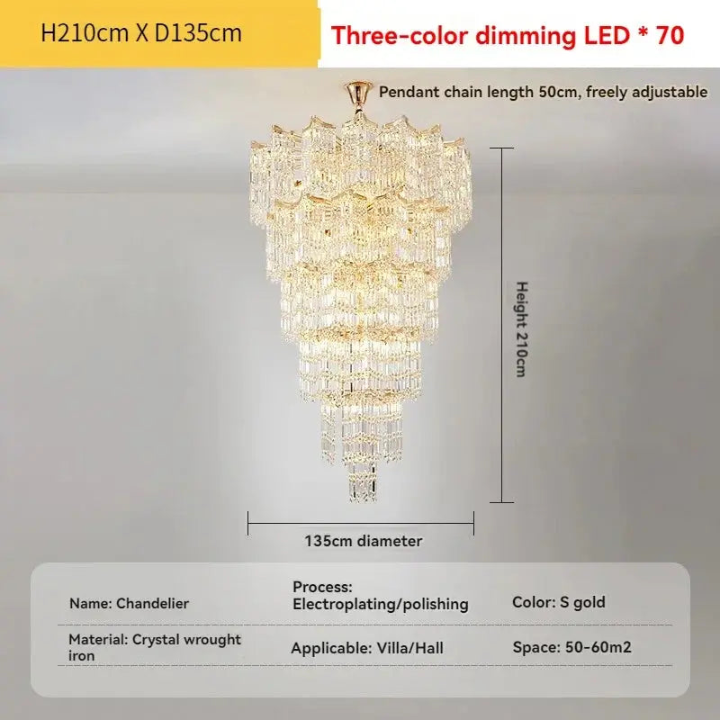 Modern Luxury Stairs Large Crystal Chandeliers ChandeliersLife®
