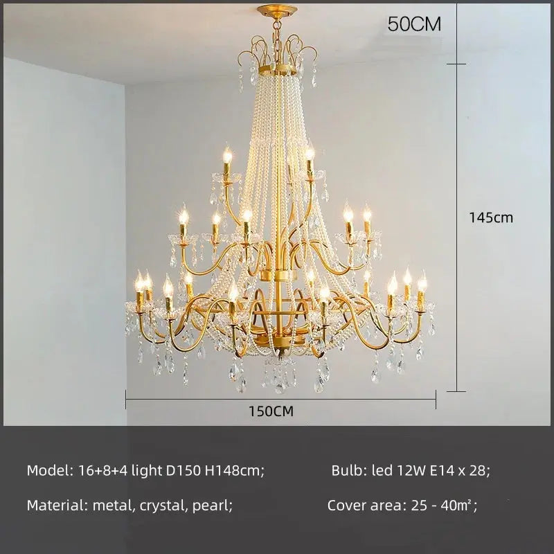 French Design Pearl Crystal Chandelier ChandeliersLife®