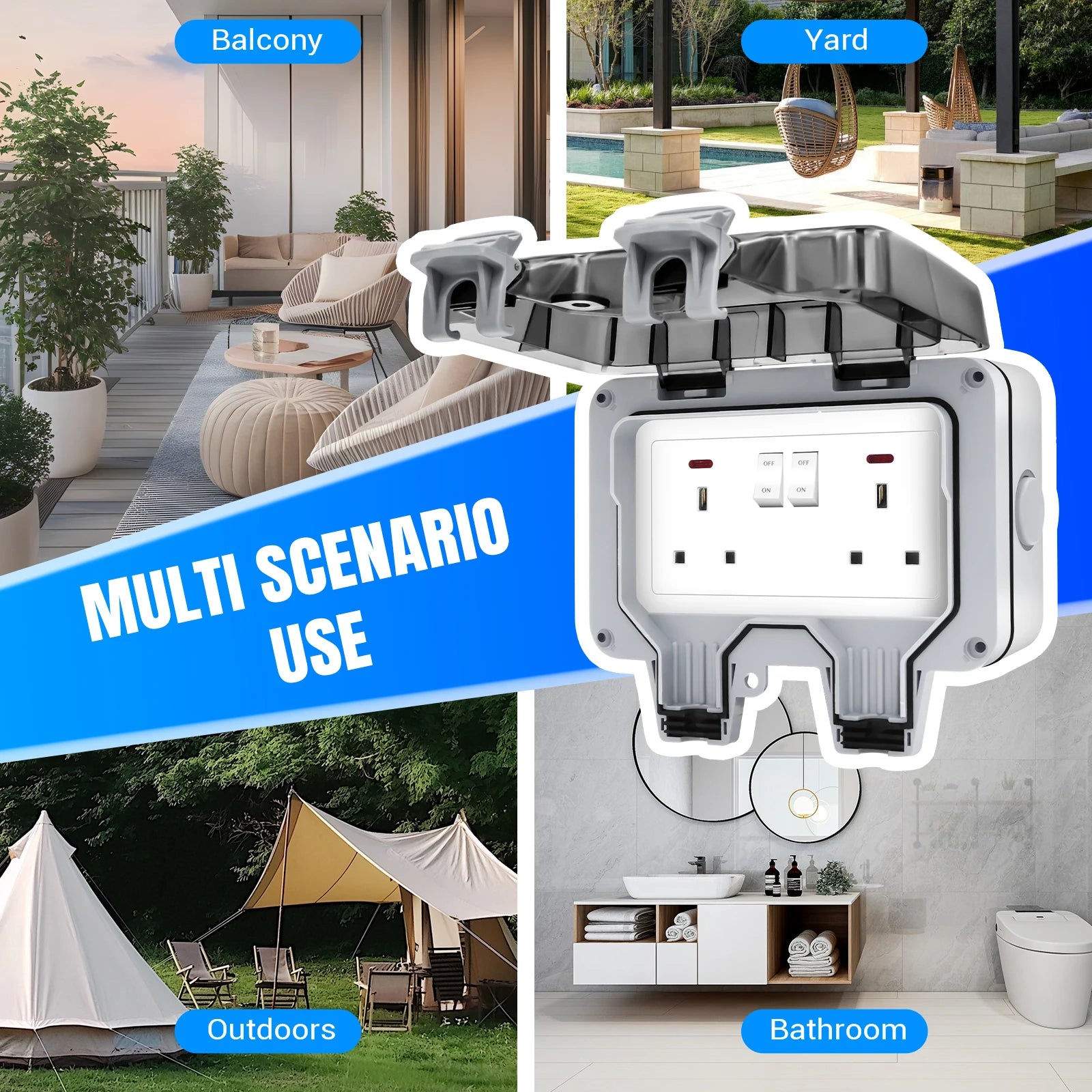 Outdoor Power Hub Double Socket