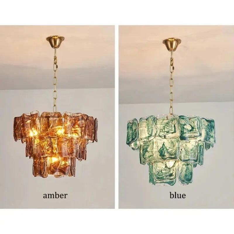 Virello Blue Glass Dining Room Chandelier