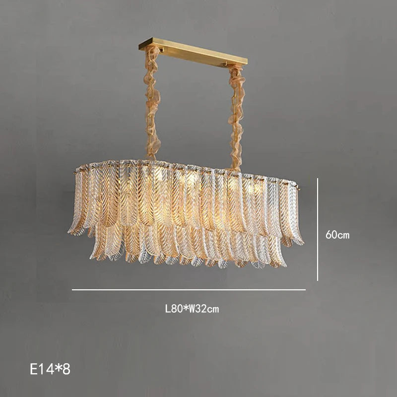 Elara amber and clear glass ceiling chandelier – additional view