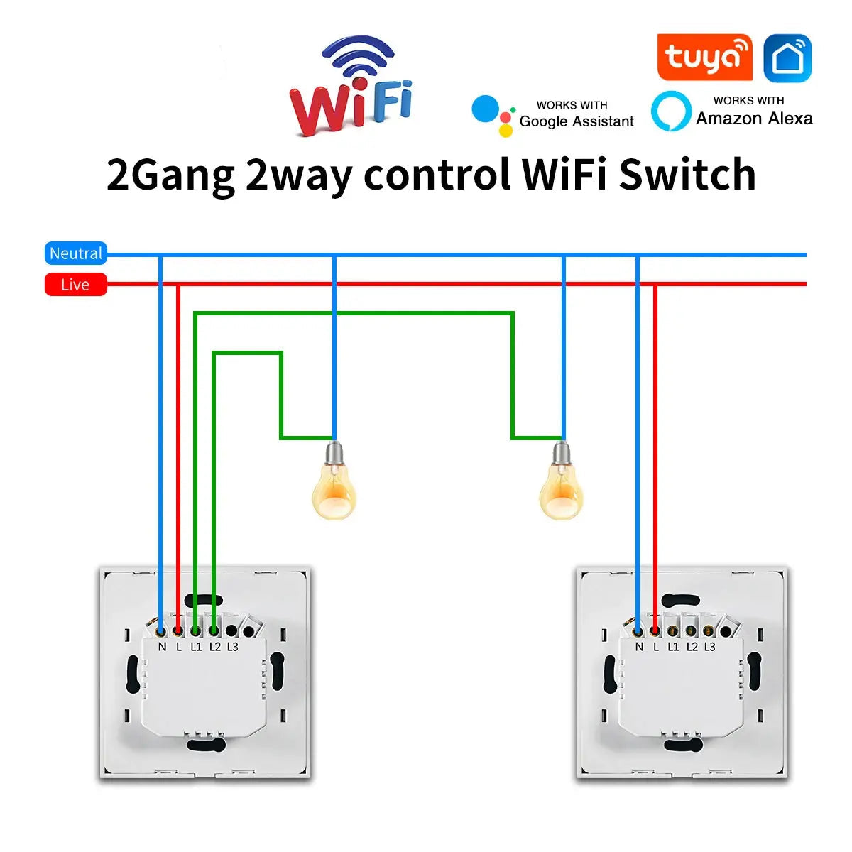 UK Wifi Smart Dual Switch ChandeliersLife®