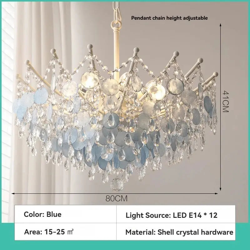 French Vintage Blue Crystal Lamp ChandeliersLife®