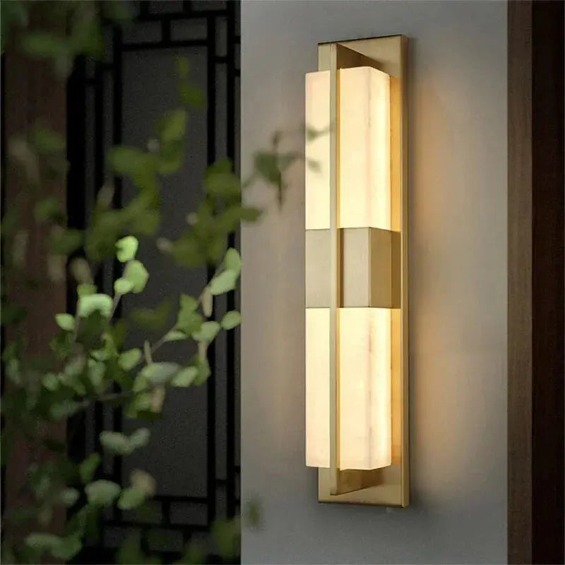 GISELLE Contemporary LED Brass Marble Outdoor Wall Lamps Electric Waterproof Balcony Hallway Courtyard Villa Gate Hotel ChandeliersLife®