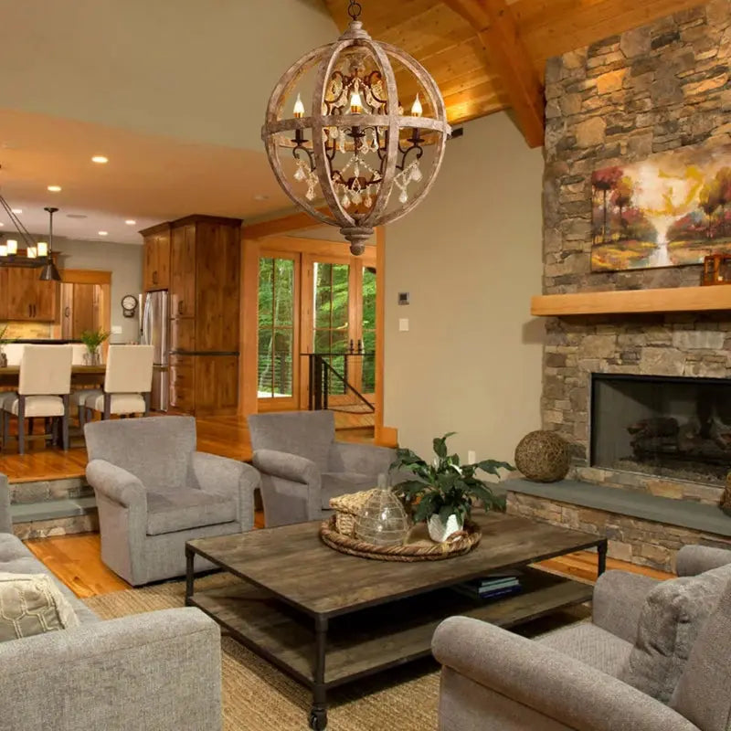 Farmhouse Wooden Rustic Hanging Light Fixtures