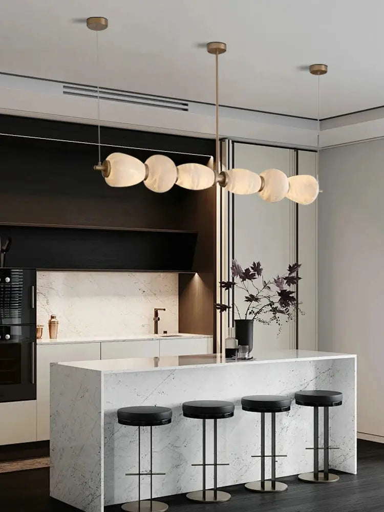 Marble Decoration Long Round Pendant Lights Led Dimmable Hanging Lamp Over Dining Table Bar Decor Luxury Marble Pendant Lamp ChandeliersLife®