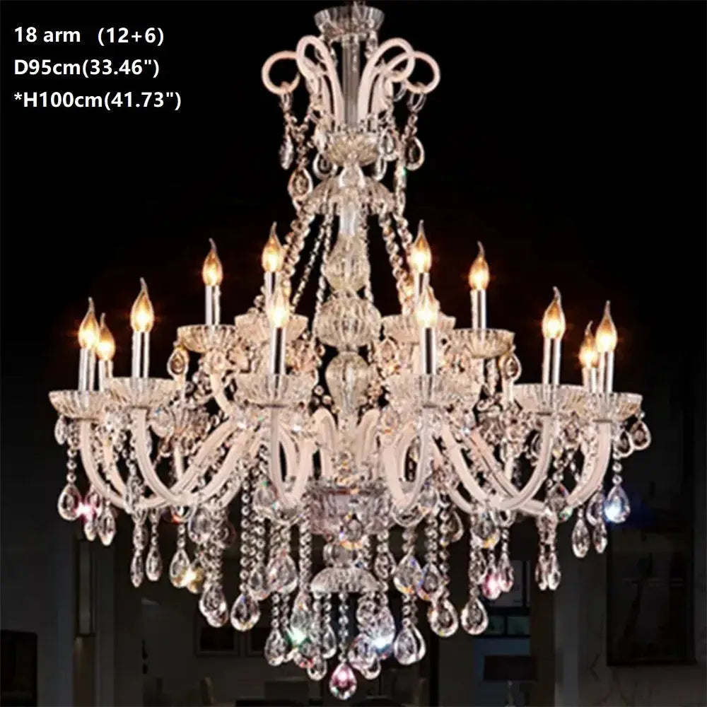 Modern Candle Chandelier light Glass White K9 Crystal Pendant Lamp Living Room Bedroom Decoration Lights Crystal Chandelier ChandeliersLife®
