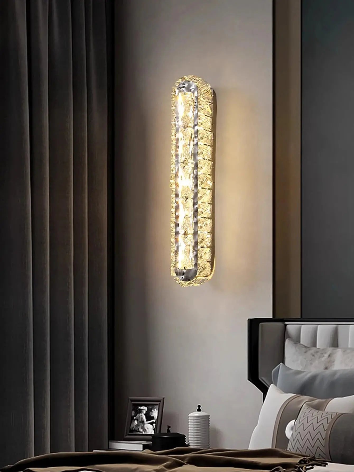 Double Row Crystal Wall Light