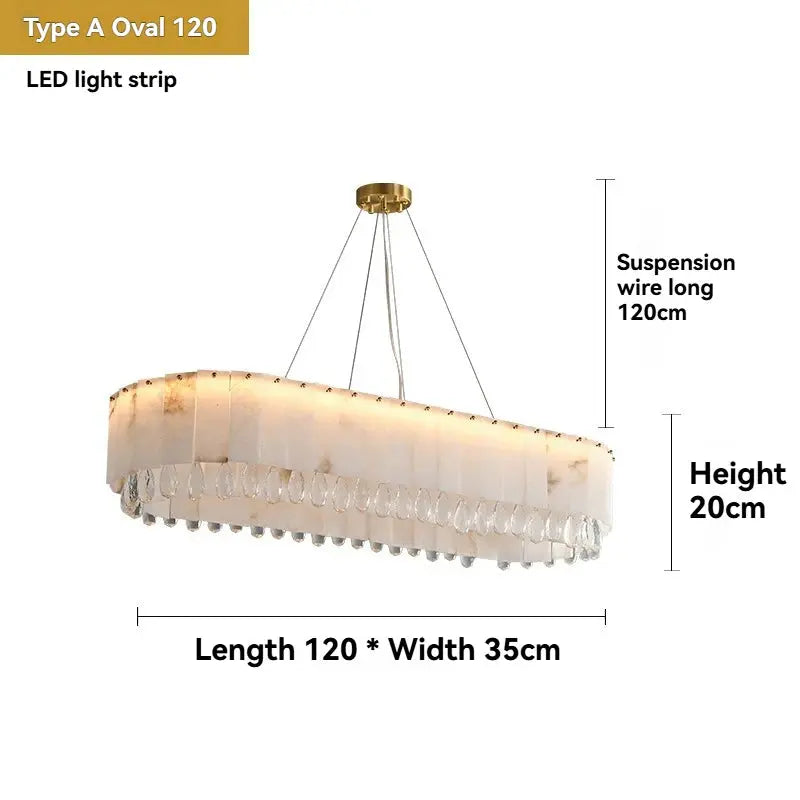 Villa Lobby Dining Living Room Alabaster Hanging Lamp ChandeliersLife®