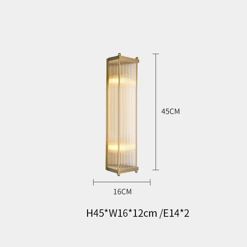 Lucien copper and crystal wall light Design A 45 cm – product reference