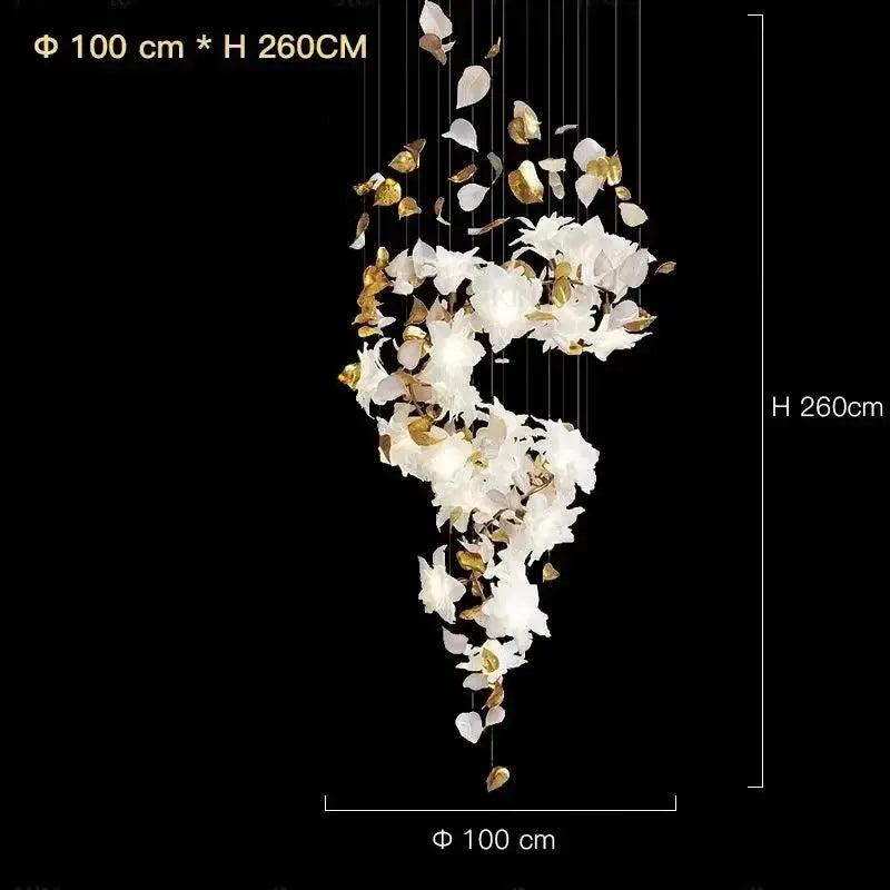 Duplex Villa Chandelier Pick High School Empty Fashion Living Room Crystal Light Luxury Designer Flower Shaped Luxury Chandelier ChandeliersLife®