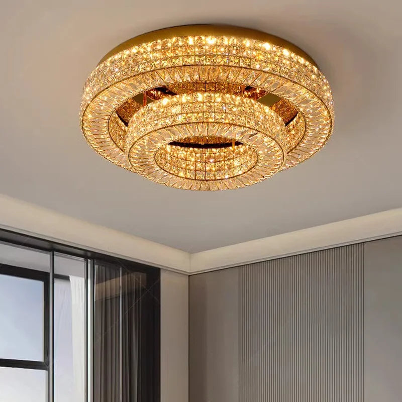 Modern Two Tier Crystal Luxury Ceiling Lights