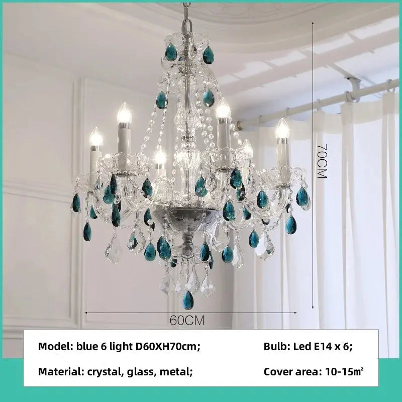 French Blue Crystal Chandelier ChandeliersLife®