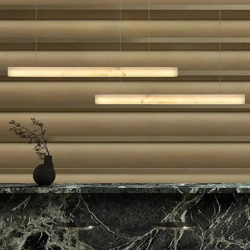 Natural Marble Alabaster Linear Chandelier ChandeliersLife®