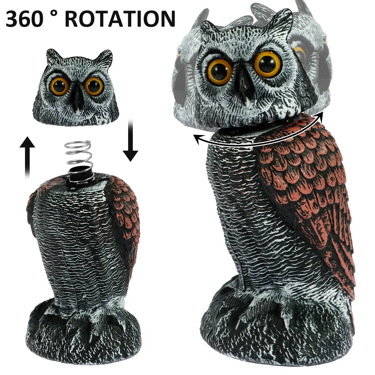 Owl Decoy Light for Outdoor Garden Yard Bird Repellent ChandeliersLife®