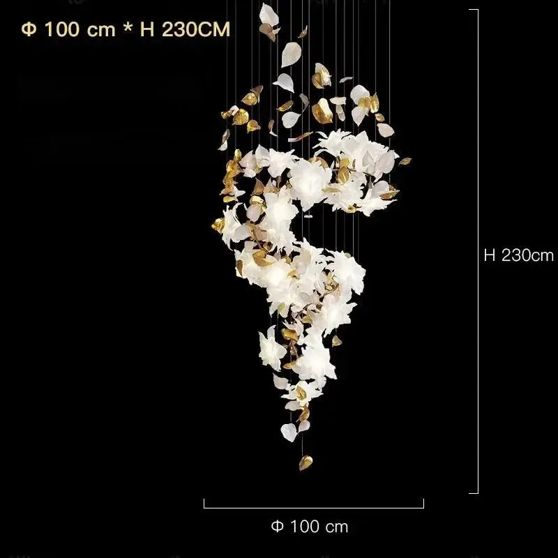 Duplex Villa Chandelier Pick High School Empty Fashion Living Room Crystal Light Luxury Designer Flower Shaped Luxury Chandelier ChandeliersLife®