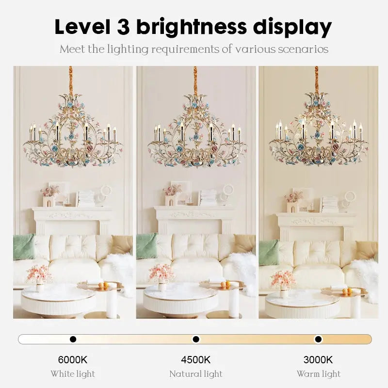 Coloured Floral Design Decorative Chandelier ChandeliersLife®