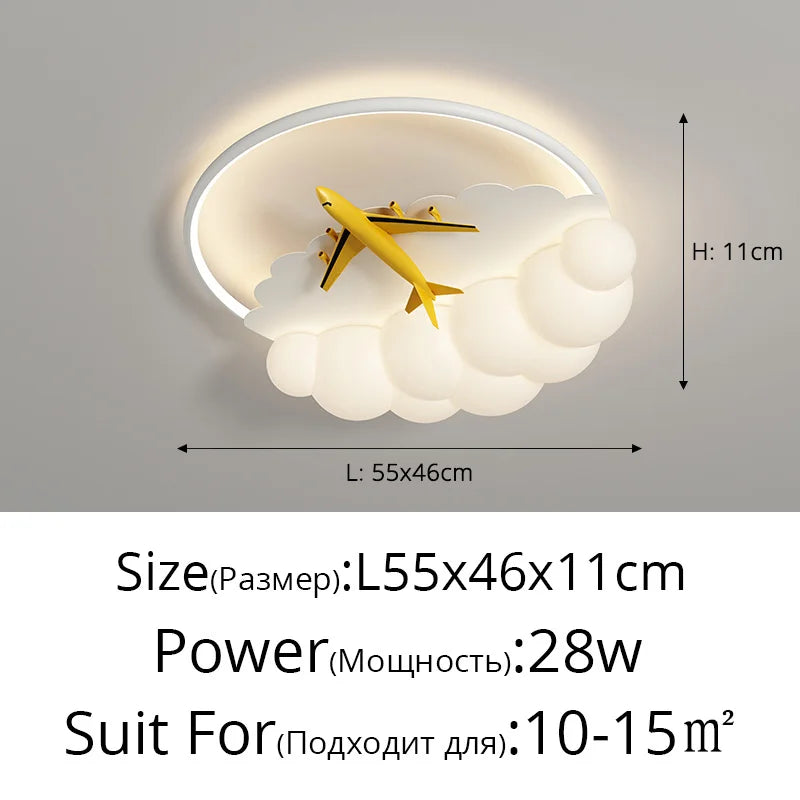 Nimbus Cloud Airplane LED Kids Room Ceiling Light – alternate product view 10