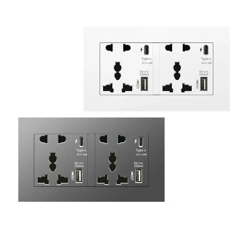 UK Wall Electrical Outlet with USB Charger ChandeliersLife®