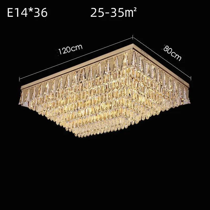 Rectangular Round Crystal Luxury Ceiling Lamp ChandeliersLife®
