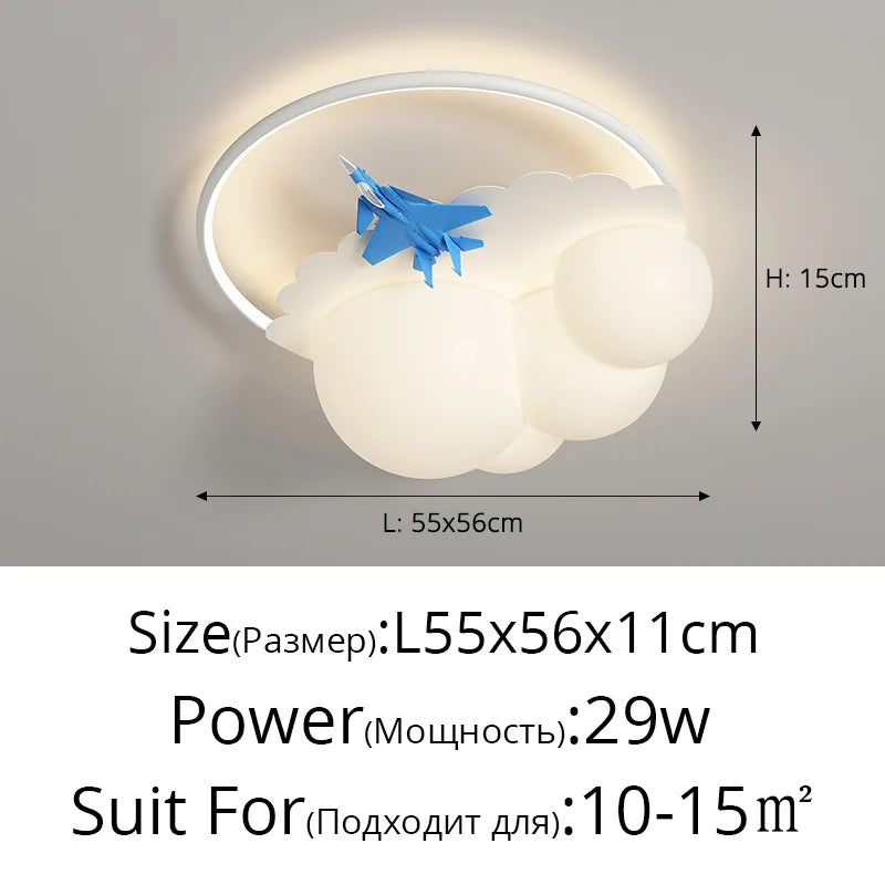 Nimbus Cloud Airplane LED Kids Room Ceiling Light – alternate product view 9