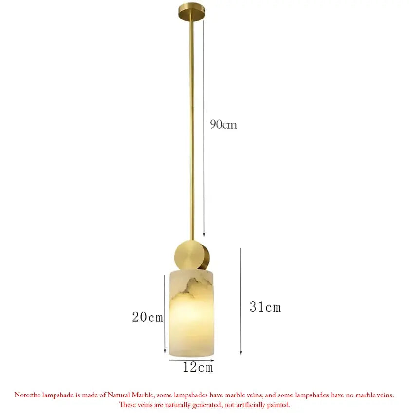 Nordic Marble Copper Hanging Lamp