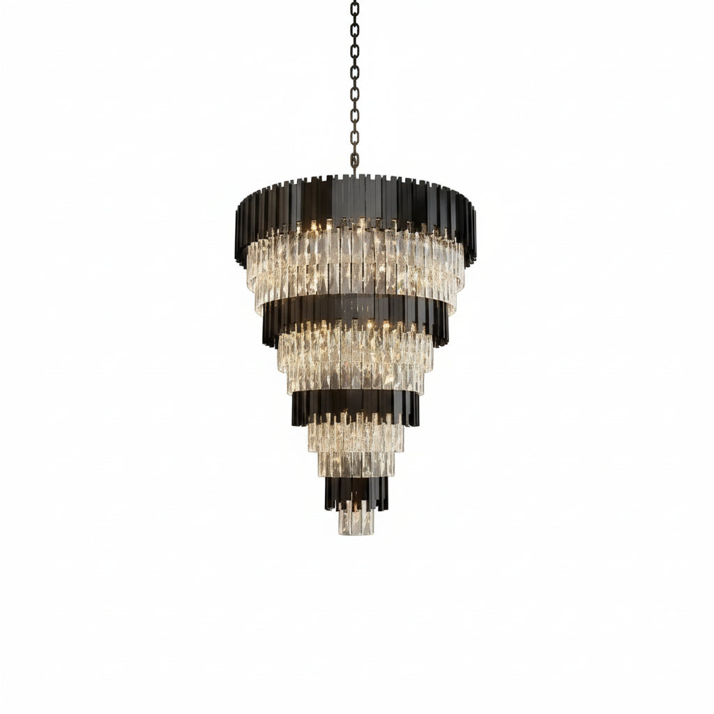 Luxury Black Crystal Chandelier For Large Staircase ChandeliersLife®