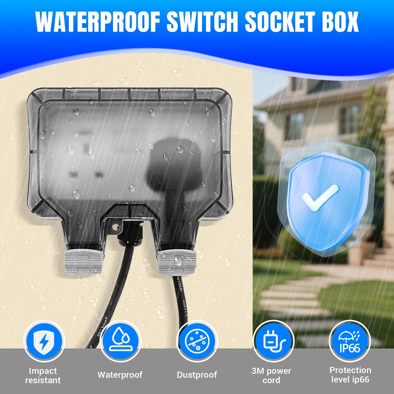 Outdoor Power Hub Double Socket