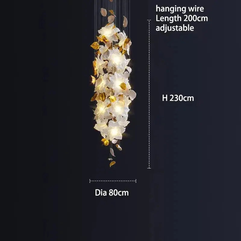 Duplex Villa Chandelier Pick High School Empty Fashion Living Room Crystal Light Luxury Designer Flower Shaped Luxury Chandelier ChandeliersLife®