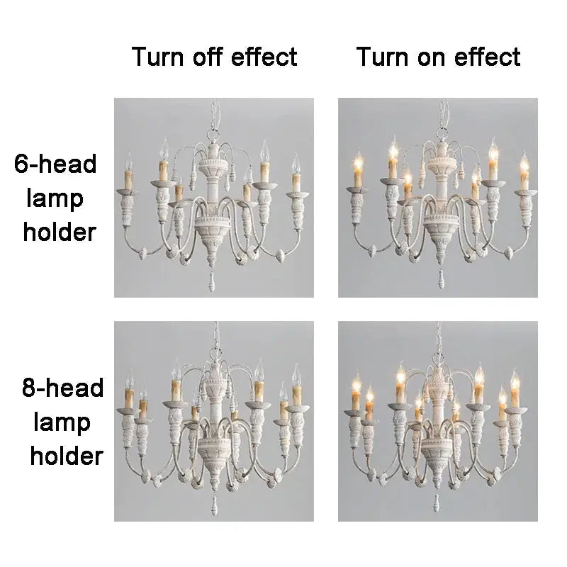 French Restaurant White Vintage Chandelier ChandeliersLife®