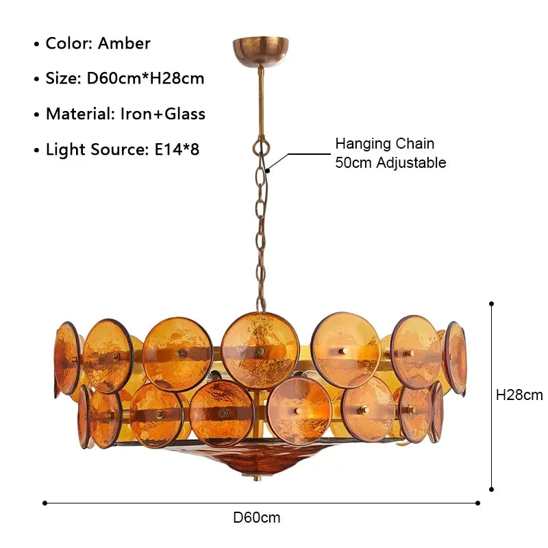 Ambra Murano-inspired Amber Glass chandelier, product gallery image 13 of 13