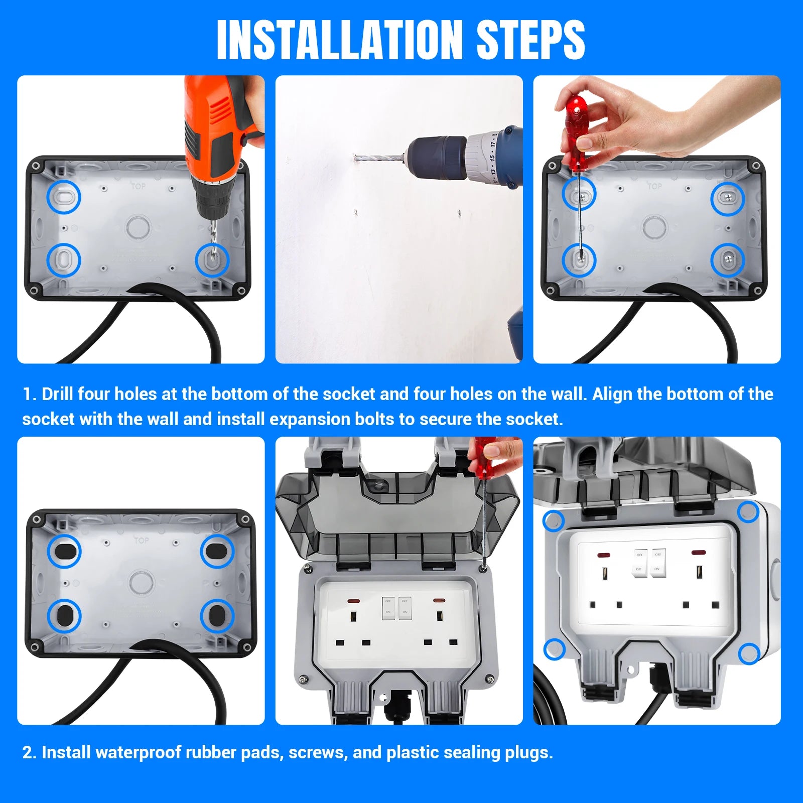 Outdoor Power Hub Double Socket