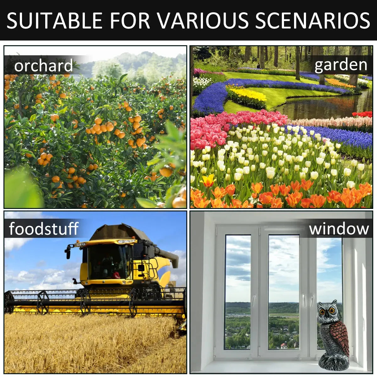 Owl Decoy Light for Outdoor Garden Yard Bird Repellent ChandeliersLife®