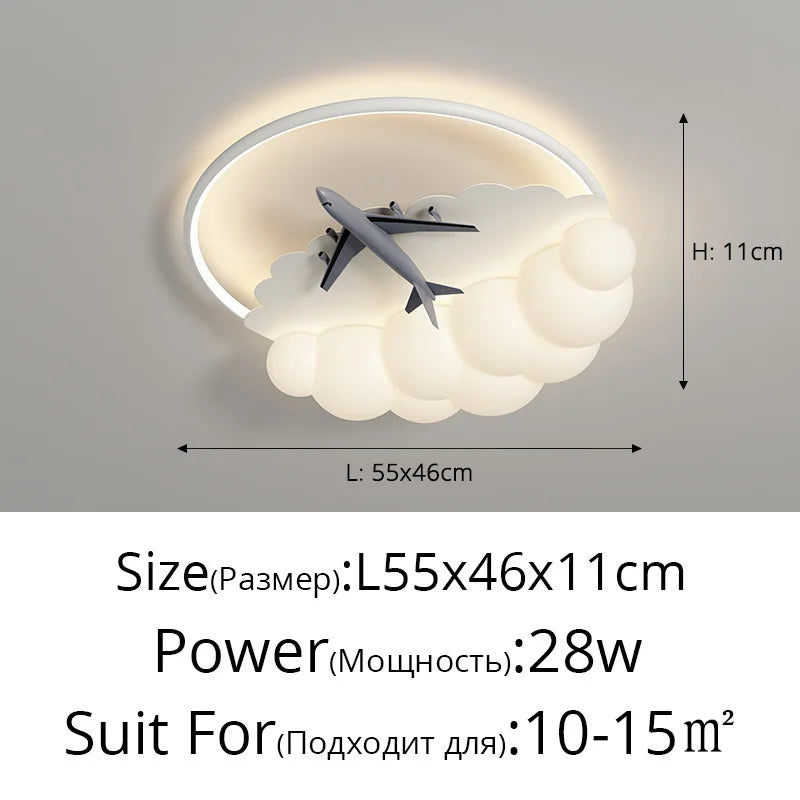 Nimbus Cloud Airplane LED Kids Room Ceiling Light – alternate product view 11
